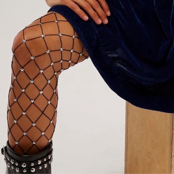 NWT‎ Free People Starstruck Fishnet Starnet Stockings OneSize - Picture 10 of 12
